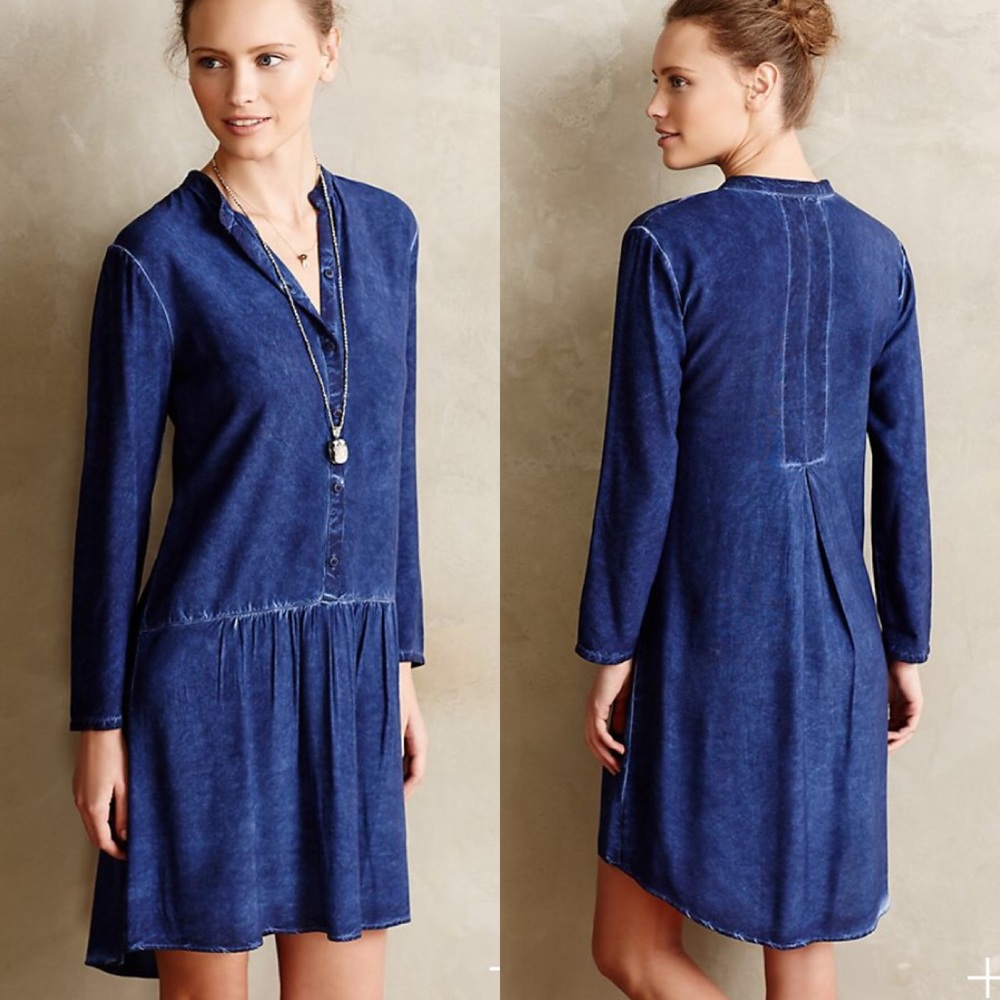 Anthropology Porridge Dari Denim Shirtdress